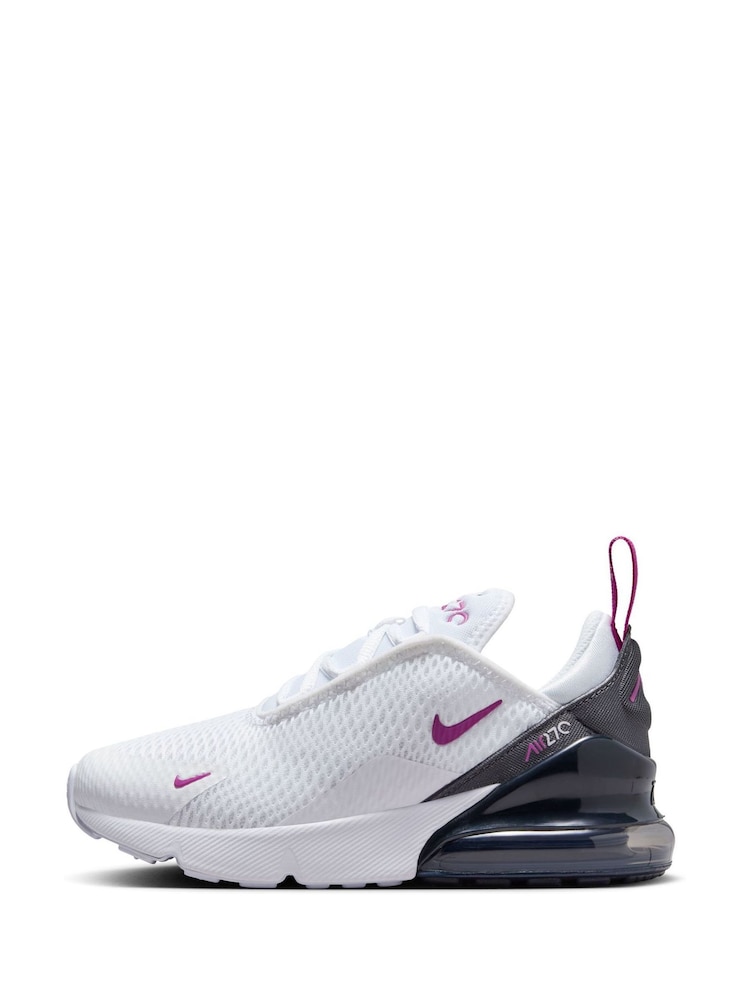 Nike White/Black Air Max 270 Junior Trainers - Image 2 of 8