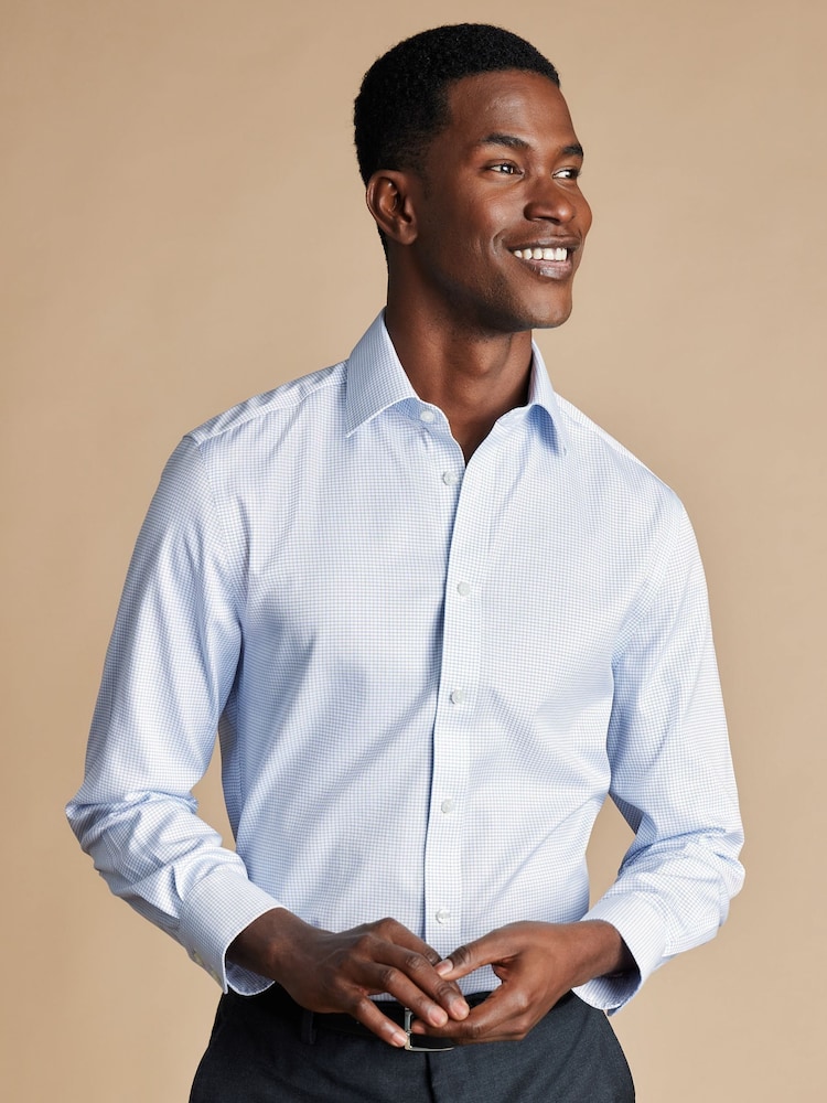 Camisa de cuadros mini de sarga de corte entallado y sin planchado de Charles Tyrwhitt - Imagen 1 de 7 Camisa de cuadros mini de sarga de corte entallado y sin planchado de Charles Tyrwhitt - Imagen 1 de 7