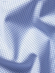 Charles Tyrwhitt Blue Slim Fit Non Iron Twill Mini Grid Check Shirt - Image 7 of 7