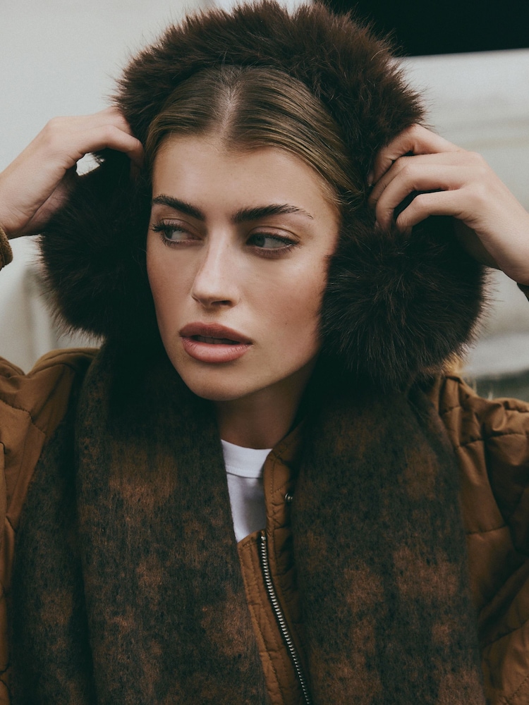 Chocolate Brown Faux Fur Earmuffs - Image 3 of 6
