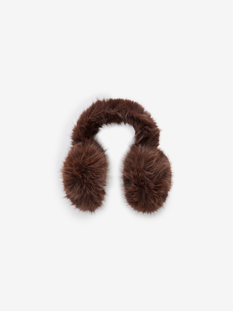 Chocolate Brown Faux Fur Earmuffs - Image 4 of 6