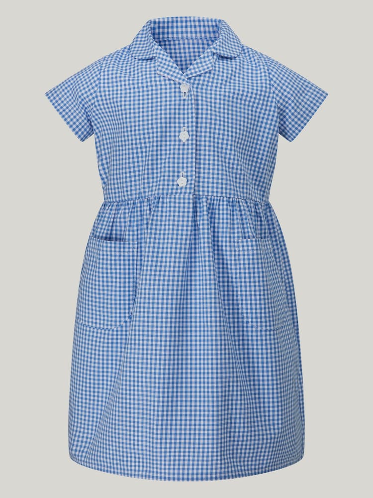 Trutex Peignoir d’été Bleu Vichy (0) Lot boutonné sur le 2 devant pour l’école - Image 4 of 5