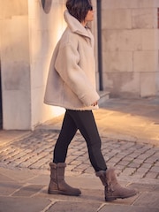 Nerc rjava - Forever Comfort® Faux Fur Double Buckle Ankle gležnjarji - Slika 2 iz 10