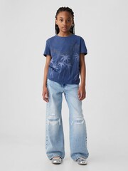 Gap Blue Palm Tree Graphic Short Sleeve Crew Neck T-Shirt (4-13yrs) - Image 1 of 1