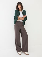 FatFace Presley Brown Herringbone Trousers - Image 1 of 5