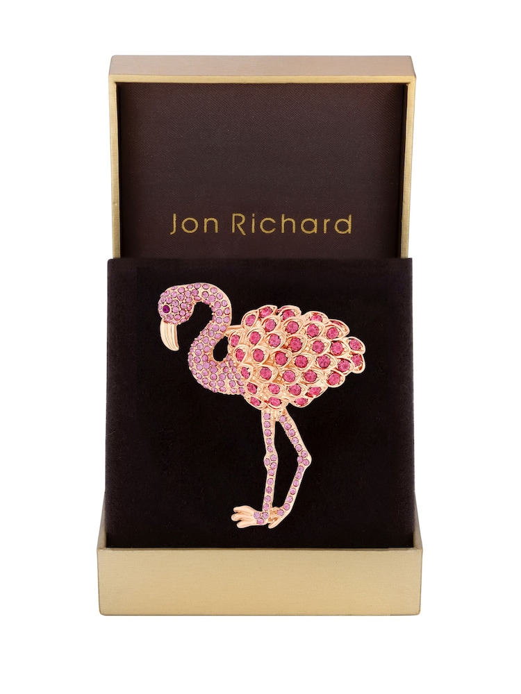 Jon Richard Pink Flamingo Brooch Gift Box - Image 1 of 4