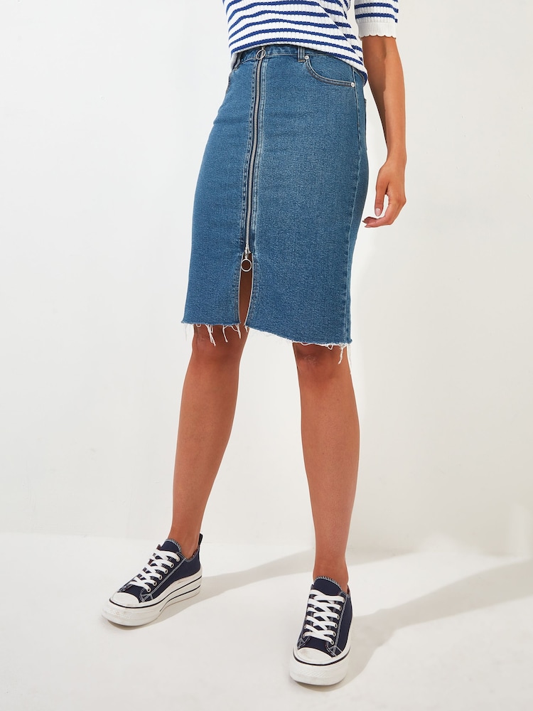 Joe Browns Blue Zip Front Denim Skirt - Image 1 of 5