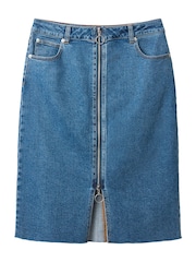 Joe Browns Blue Zip Front Denim Skirt - Image 5 of 5