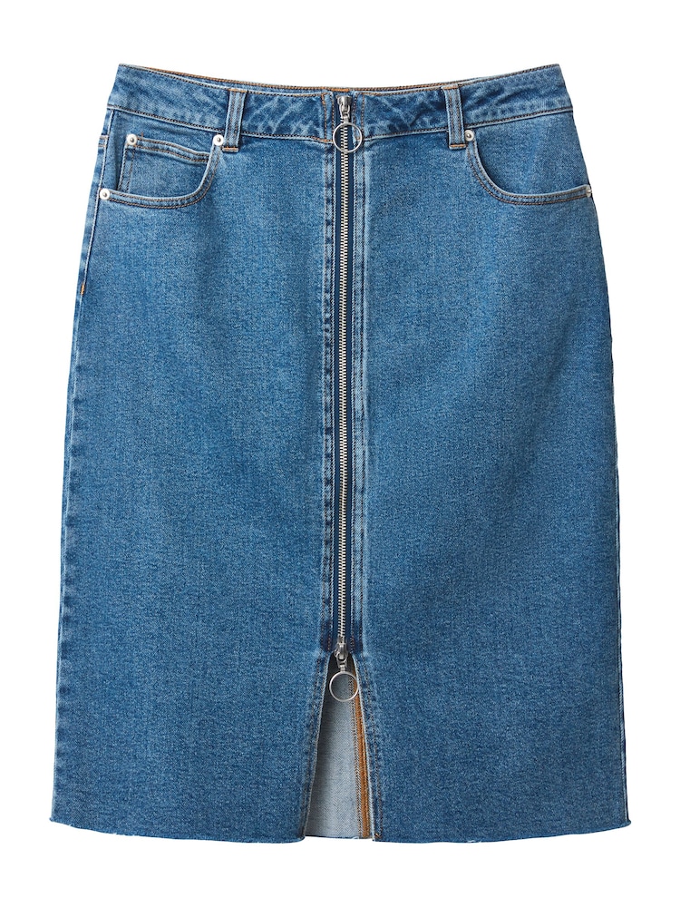 Joe Browns Blue Zip Front Denim Skirt - Image 5 of 5