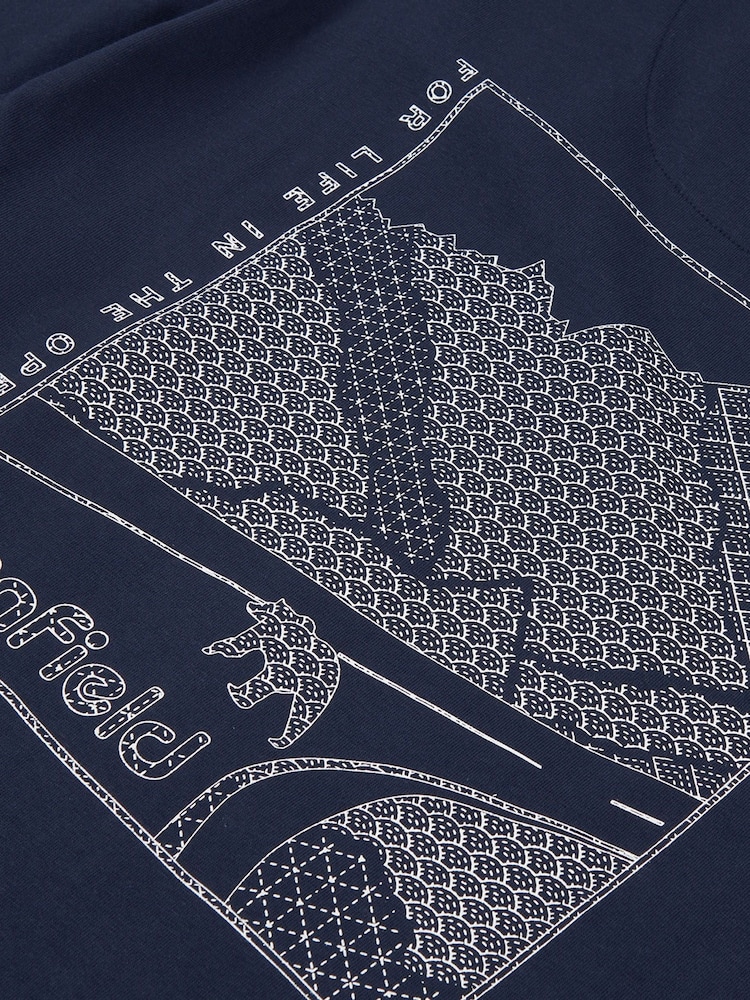 Penfield Blue Mens Relaxed Fit For Life In The Open 100% Cotton T-Shirt - Image 10 of 10