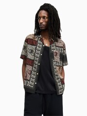 AllSaints Black Marquee 100% Cotton Shirt - Image 1 of 8