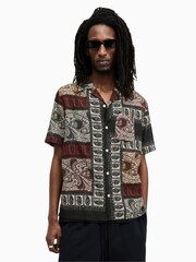 AllSaints Black Marquee 100% Cotton Shirt - Image 5 of 8