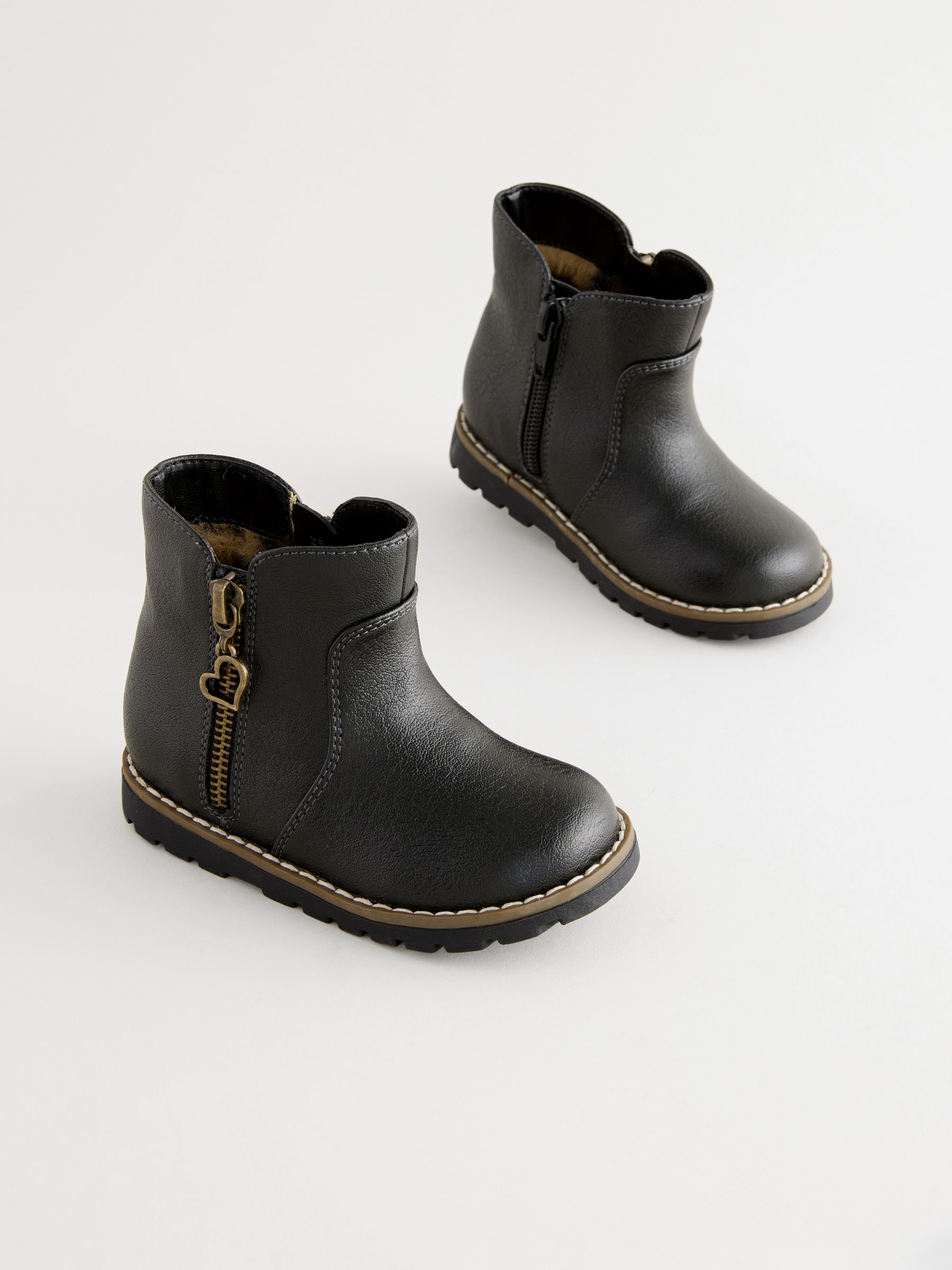 Black Standard Fit F Chelsea Zip Ankle Boots