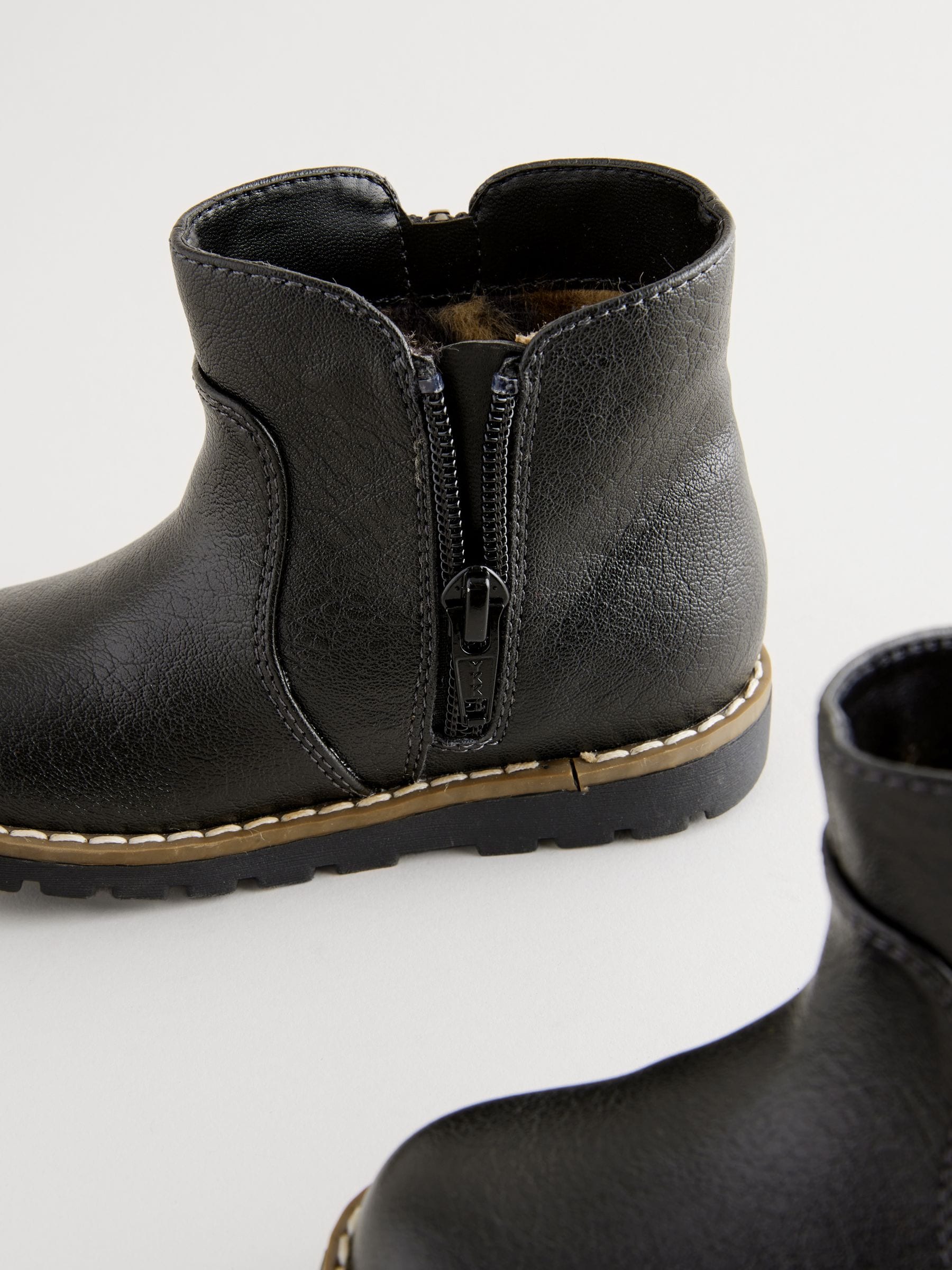 Black Standard Fit F Chelsea Zip Ankle Boots