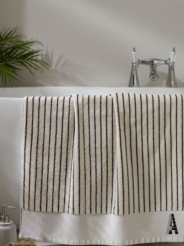 Natural Monogram Bath Sheet Towels with 100% Cotton - Image 1 of 3