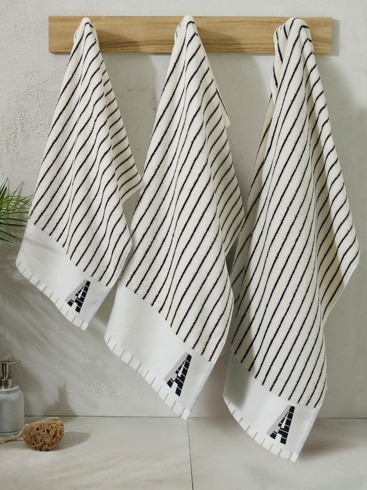 Natural Monogram Bath Sheet Towels with 100% Cotton - Image 2 of 3
