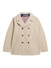 Superdry Nude Merchant Twill Pea Coat - Image 3 of 5