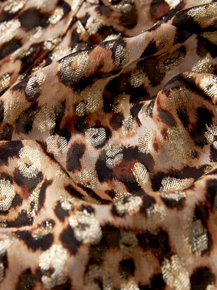 Animal Goldfarben und glitzernd - Kimono mit Bindung vorne und Überwurf - Bild 6 von 6 Animal Goldfarben und glitzernd - Kimono mit Bindung vorne und Überwurf - Bild 6 von 6
