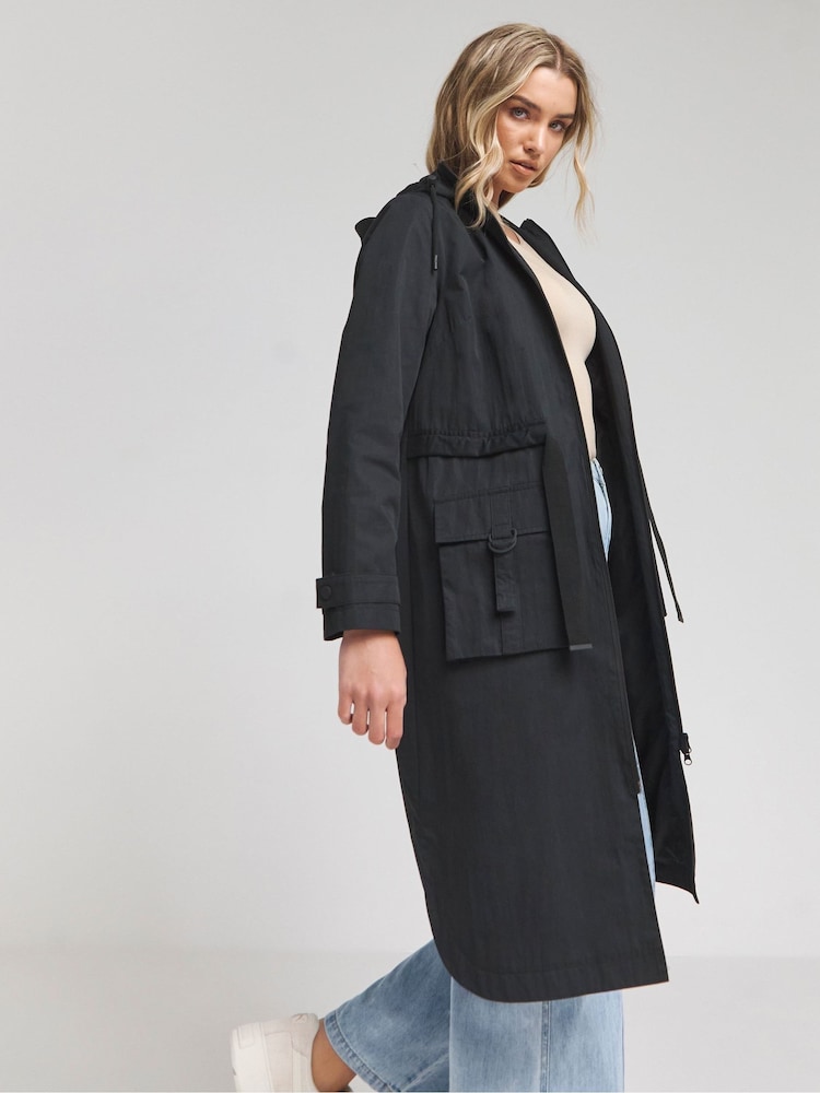 Simply Be Black Functional Utility Coat - Image 2 of 4