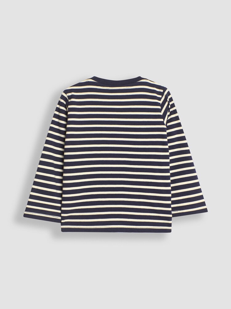 JoJo Maman Bébé Navy Blue Tiger Appliqué Top - Image 2 of 3