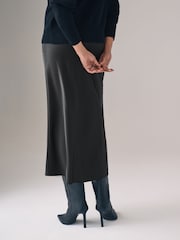 The Set Berry Red/Black 2 Pack Satin Midi Skirts - Image 4 of 5