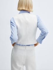 Mango White Suit Waistcoat With Buttons - Image 3 of 7