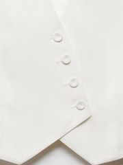 Mango White Suit Waistcoat With Buttons - Image 7 of 7