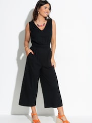Negro - Mono capri de punto de algodón flameado 100 % Maya de Pour Moi - Imagen 1 de 4
