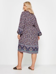 Yours Curve Blue Smock Dress - Image 3 of 5