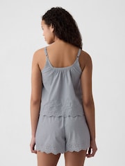 Gap Grey Eyelet Poplin Pyjama Vest - Image 2 of 4
