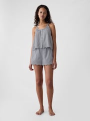 Gap Grey Eyelet Poplin Pyjama Vest - Image 3 of 4