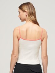 Superdry Cream Athletic Essentials Branded Cami Top - Image 2 of 6