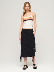 Superdry Cream Athletic Essentials Branded Cami Top - Image 3 of 6