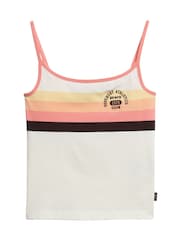 Superdry Cream Athletic Essentials Branded Cami Top - Image 4 of 6