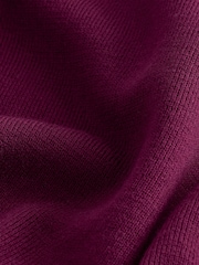 Red Berry Cosy Soft Touch Knitted Jumper Hoodie - Image 2 of 5