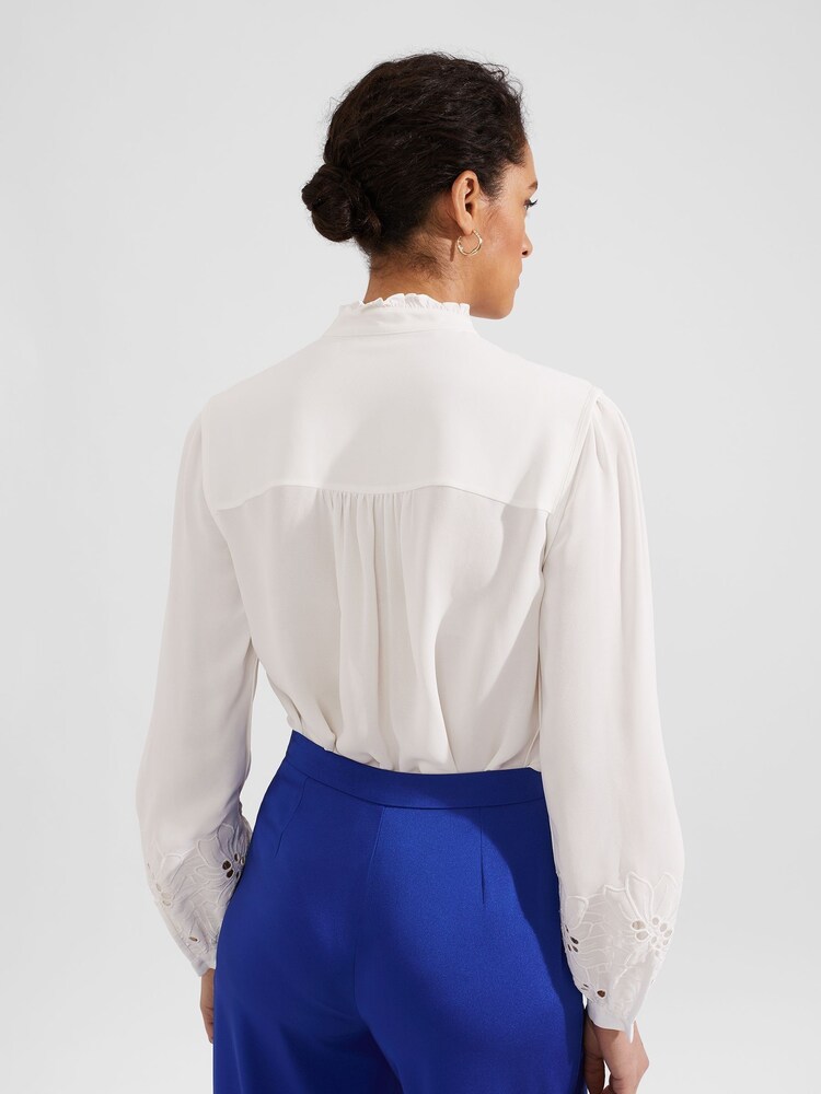 Hobbs Cream Ada Embroidered Top - Image 2 of 4 Hobbs Cream Ada Embroidered Top - Image 2 of 4