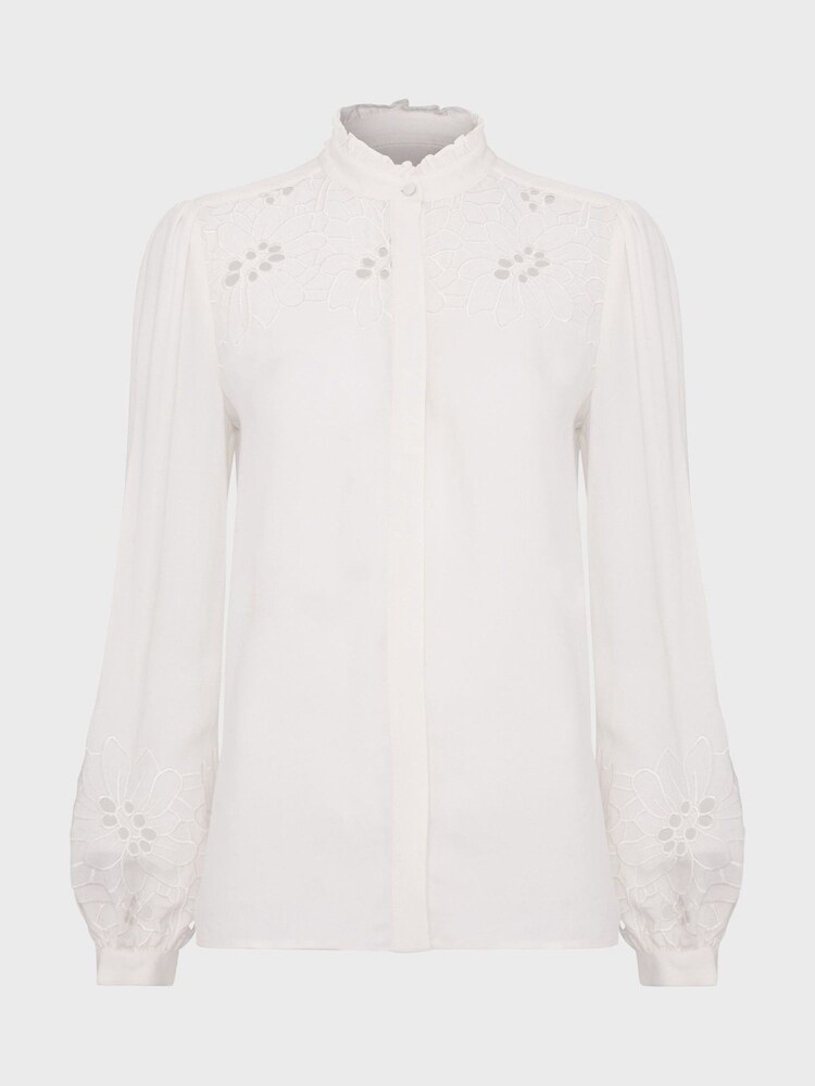 Hobbs Cream Ada Embroidered Top - Image 4 of 4 Hobbs Cream Ada Embroidered Top - Image 4 of 4