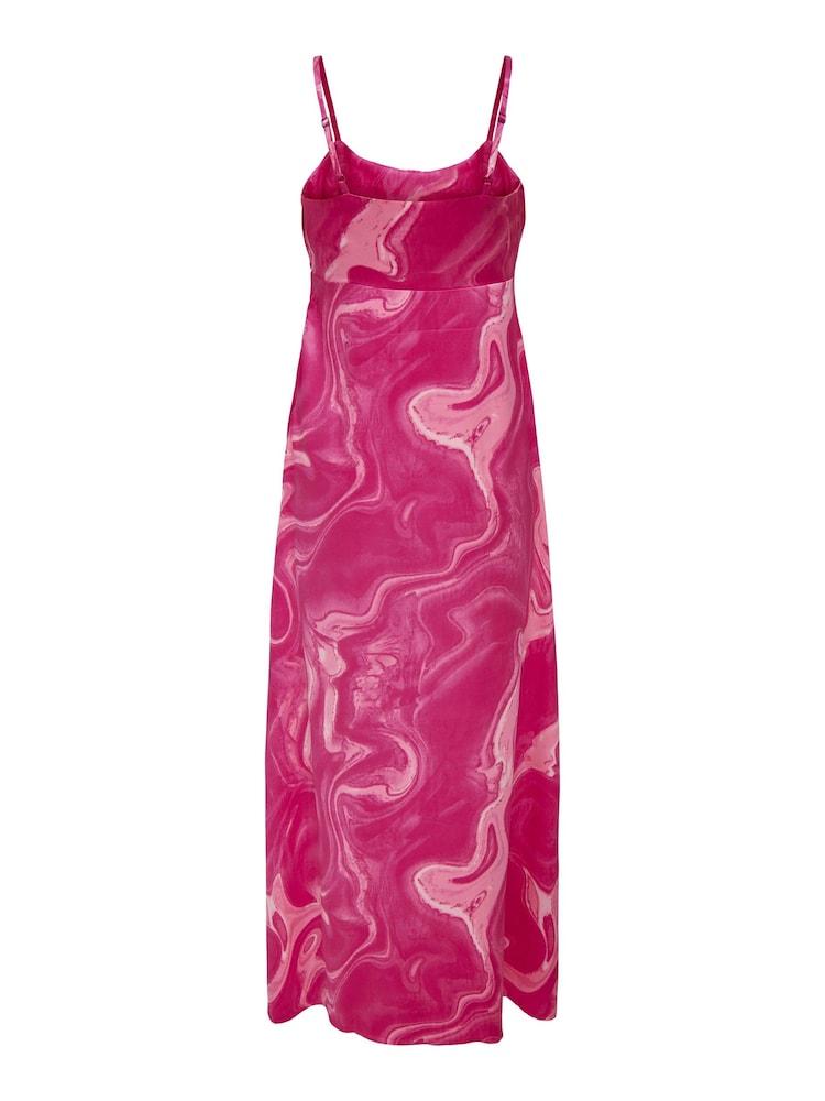 ONLY Marble Print Cami Ruched Detail Midi Dress - Image 5 of 5
