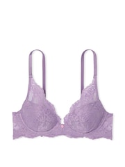 Victoria's Secret Frozen Plum Purple Lace Half Pad Plunge Bra - Image 3 of 3