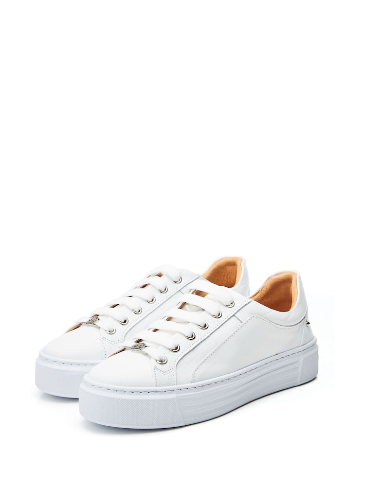Moda in Pelle Arabeller Lace-Up Trainers With Eyelets - Image 2 of 4