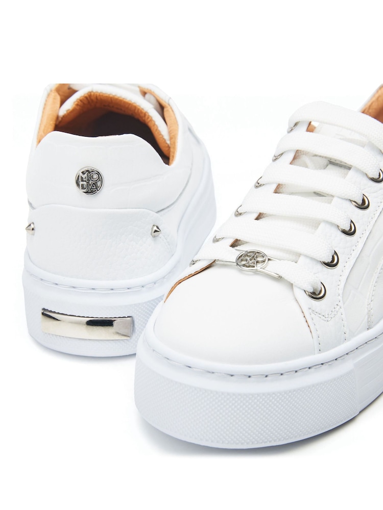 Moda in Pelle Arabeller Lace-Up Trainers With Eyelets - Image 4 of 4