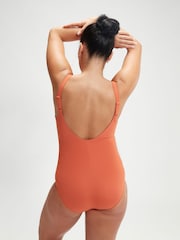 Speedo Brown Maternity Womens Adjustable U-Back Swimsuit 1 Piece - Image 2 of 6