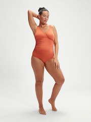 Speedo Brown Maternity Womens Adjustable U-Back Swimsuit 1 Piece - Image 5 of 6