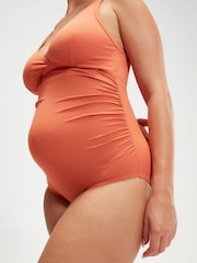 Speedo Brown Maternity Womens Adjustable U-Back Swimsuit 1 Piece - Image 6 of 6