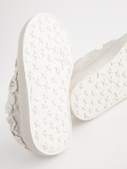 White Glitter Wide Fit (G) Butterfly Touch Fasten Strap Trainers - Image 4 of 6