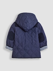 JoJo Maman Bébé Navy Stripe Quilted Jacket - Image 2 of 3