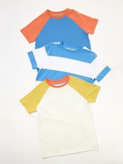 FatFace White/Blue 100% Cotton Short Sleeve T-Shirts 3 Pack - Image 1 of 7