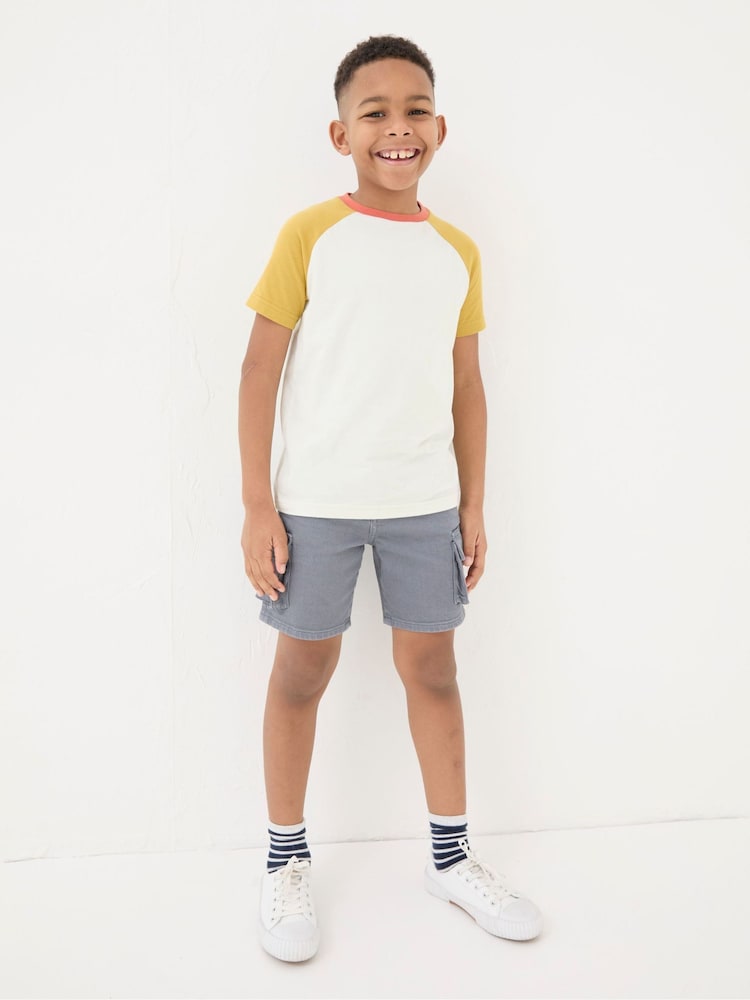 FatFace White/Blue 100% Cotton Short Sleeve T-Shirts 3 Pack - Image 7 of 7