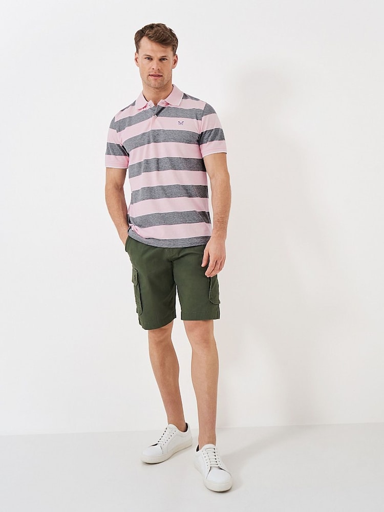 Crew Clothing Heritage Stripe Pique 100% Cotton Polo Shirt - Image 2 of 4