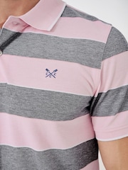 Crew Clothing Heritage Stripe Pique 100% Cotton Polo Shirt - Image 4 of 4